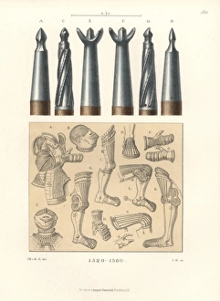 Artworksandappliancesfromthemiddleagestothe17thcentury Collection: Tournament lance heads and jousting armor, mid-16th century