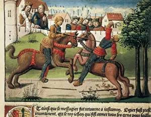 Tournament Prints: Tournament. Miniature of Ogier le Danois, by