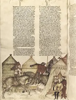 Tristan Prints: Tournament with Tristan with a knight before
