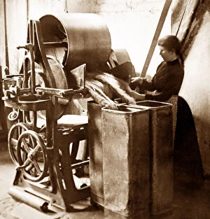 Loom Collection: A tow balling machine, linen production, Victorian period