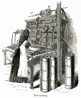 Tow carding in a Yorkshire flax mill