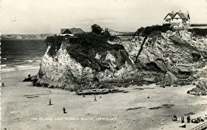 Newquay Prints: Towan Beach & Island, Newquay, Cornwall