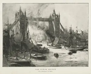 Wyllie Prints: The Tower Bridge, from a drawing by C W Wyllie