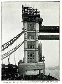 Masonry Collection: Tower Bridge, Northern Main Pier, masonry superstructure