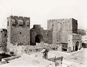 Located Prints: The Tower of David the Jaffa Gate Jerusalem, modern Israel