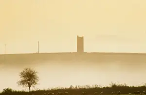 Tower in the mist, Cotehele, Tamar Valley, Cornwall