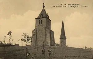 Bergues Prints: Towers of St Winoc Abbey, Bergues, northern France