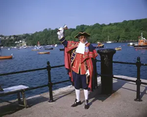 Shouting Prints: Town crier in action, Fowey, Cornwall