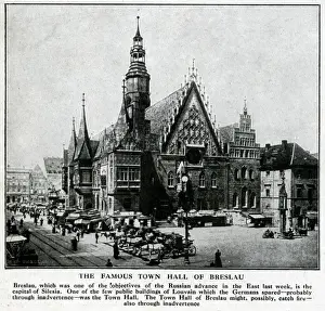 Tramlines Prints: Town Hall at Breslau, Germany (now Wroclaw, Poland)