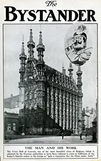 Leuven Prints: Town Hall at Louvain, Belgium, WW1