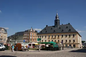 Sachsen Prints: Town hall and square, Annaberg-Buchholz, Saxony, Germany