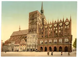 Pommeraina Prints: Town hall and St. Nicholas Church, Stralsund, Pommeraina sic
