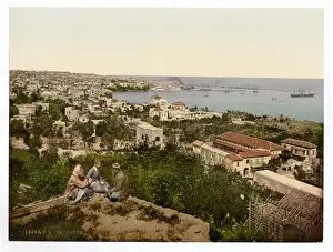 Harbor Prints: Town and harbor from St. Dimila, Beyrout, Holy Land, (i. e