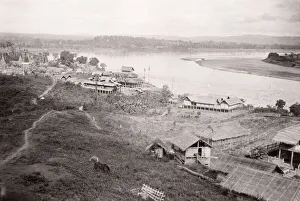 Town of Mingin, Chindwin River, Burma, Myanmar