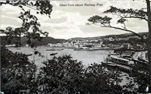 Oban Prints: The Town from above Railway Pier, Oban, Argyllshire