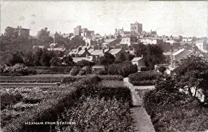 Hexham Prints: The Town from the Railway Station, Hexham, Northumberland