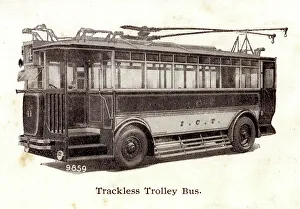 Anglian Prints: Trackless trolley bus made by Ransomes of Ipswich