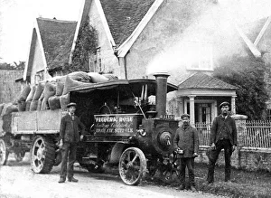 Traction Engine in Thwaite (Suffolk), early 1900s