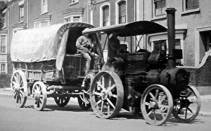 Trailer Prints: Traction engine and trailer, Victorian period