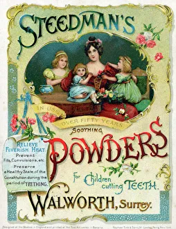 Prevent Prints: Trade Card for Steedman's Soothing Powders for Children
