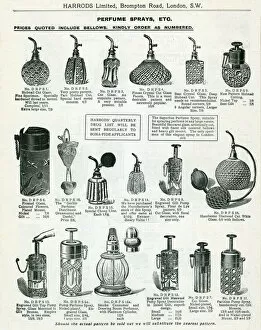 Images Dated 27th July 2017: Trade catalogue of womens perfume sprays 1911