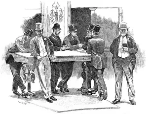 Traders doing business at the Coal Exchange, London, 1890