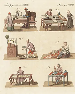 Carl Bertuch Prints: Trades of China, Qing dynasty, 1800s