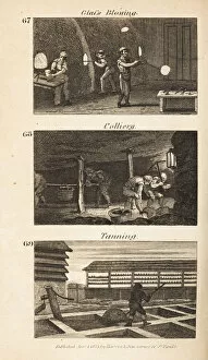 Images Dated 8th June 2020: Trades in Regency England: glass-blowing, colliery