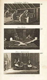 Images Dated 7th June 2020: Trades in Regency England: Grinding cutlery, iron