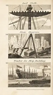 Isaac Prints: Trades in Regency England. Sail cloth, stone quarries