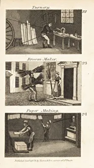 Images Dated 7th June 2020: Trades in Regency England: Turnery, broom-maker