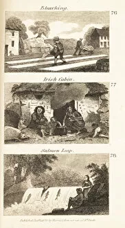Images Dated 8th June 2020: Trades in Regency Ireland: bleaching, Irish cabin