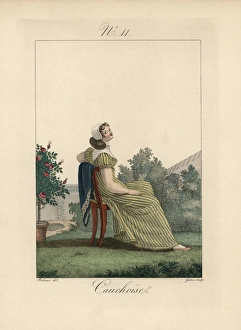 Tradeswoman of Rouen wearing a bonnet called a bavolet Tradeswoman of Rouen wearing a bonnet called a bavolet