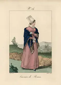 Tradeswoman of Rouen wearing a bonnet called a bavolet