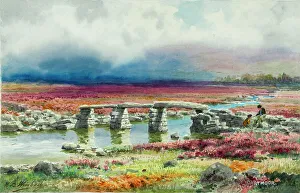 Traditional clapper bridge on Dartmoor, Devon