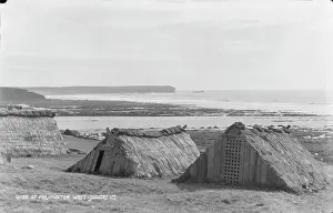 Structures Prints: Traditional Coastal Huts at Freshwater West