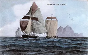Municipality Prints: Traditional fishing boats off Mosken, Vaeroy, Norway