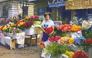 Images Dated 1st June 2017: Traditional Flower Seller - Nice, Cote d Azur, France