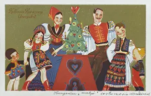 Parents Prints: Traditional Hungarian Costume - Mezokovesd
