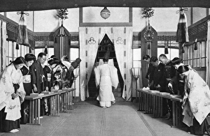 A traditional Japanese wedding scene A traditional Japanese wedding scene