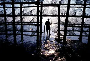 Traditional River Severn salmon fisherman