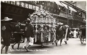 Transporting Prints: Traditional Sedan Chair for a Bride - Chinese Wedding, China