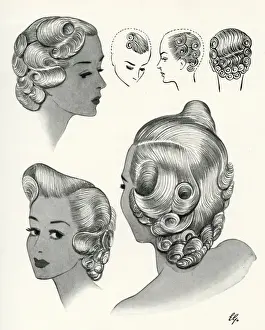 Curled Prints: Trafalgar hairstyle 1940s