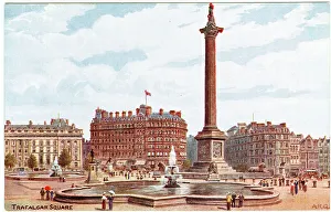Reproduced Prints: Trafalgar Square towards Charing Cross