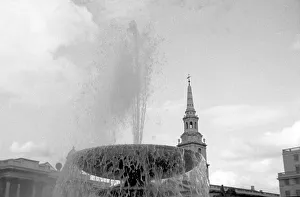 Martin In The Fields Prints: Trafalgar Square: The Eastern-most Merman fountain