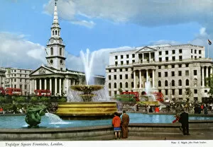 Trafalgar Collection: Trafalgar Square Fountains, London