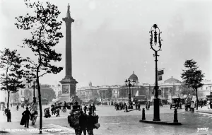 Bustling Prints: Trafalgar Square in Historical London