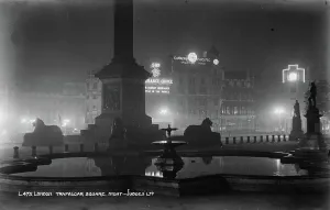 Foggy Prints: Trafalgar Square at Night