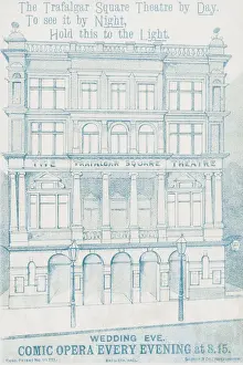 Pilasters Prints: Trafalgar Square Theatre, London - by day - comic opera every evening