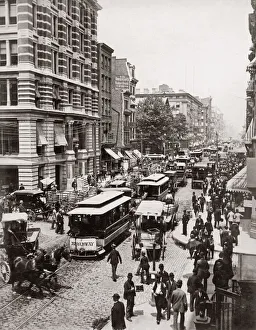 Traffic on Broadway, New York, c. 1900